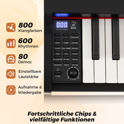 88-Key Semi-Weighted Digital Piano, Stand and Pedals