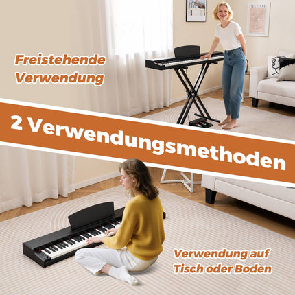 88-Key Semi-Weighted Digital Piano, Stand and Pedals
