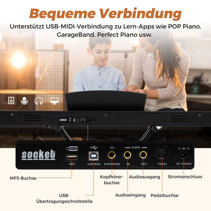 88-Key Semi-Weighted Digital Piano, Stand and Pedals
