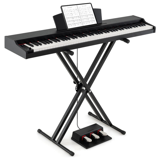 88-Key Semi-Weighted Digital Piano, Stand and Pedals