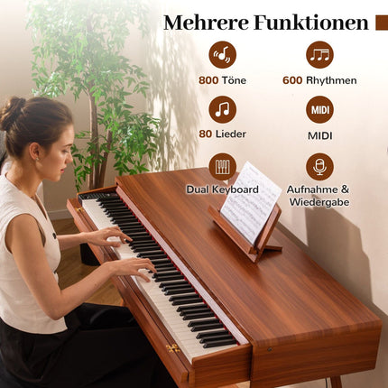 88-Key Weighted Digital Piano with Dual Keyboard Mode