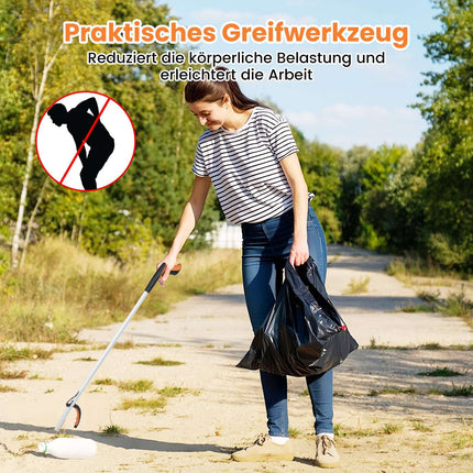 88 cm Long Reach Grabber Tool Set, Aluminum, Non-Slip Claw