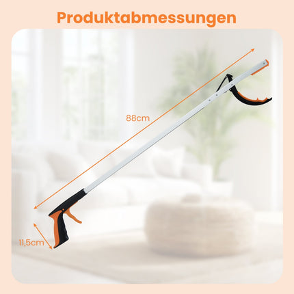 88 cm Long Reach Grabber Tool Set, Aluminum, Non-Slip Claw