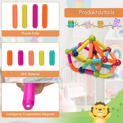 88 educational magnetic construction kit made of high-quality ABS suitable for children. Colorful