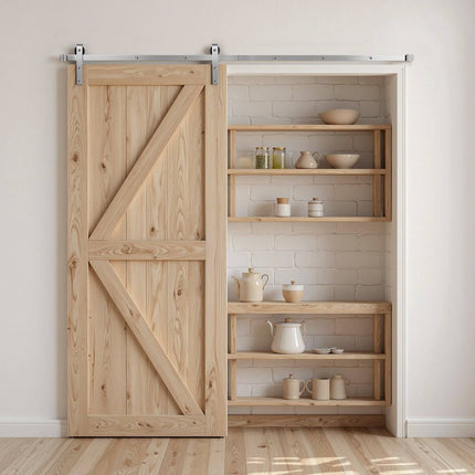 8FT Sliding Barn Door Hardware Kit, 330 lb Capacity