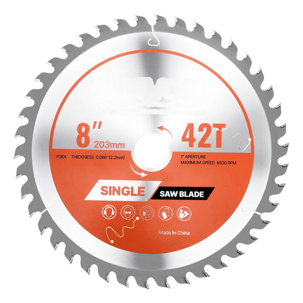 8 Inch 203mm Circular Saw Blade, 42T, 25.4mm Arbor