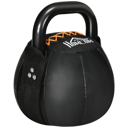 8 Kg Kettlebell, steel handle, floor friendly, black