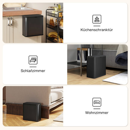 8L Stainless Steel Trash Can, Freestanding or Wall-Mounted