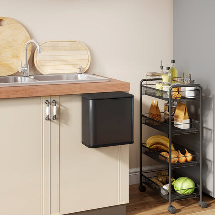 8L Stainless Steel Trash Can, Freestanding or Wall-Mounted