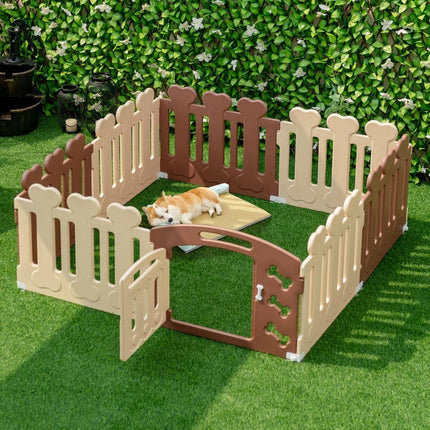 8-Panel Pet Playpen Pet Exercise Pen Pet Fence for Pets up to 35cm Height