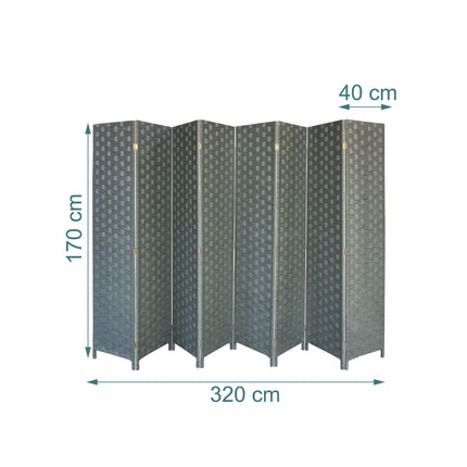 8-Panel Room Divider Folding Screen