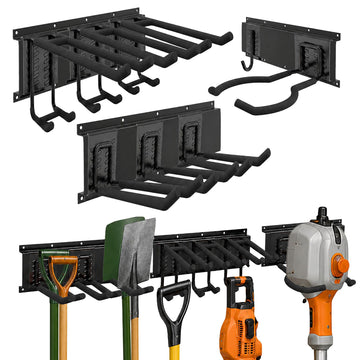 8-Piece Black Wall Hook Set for Garage Organization