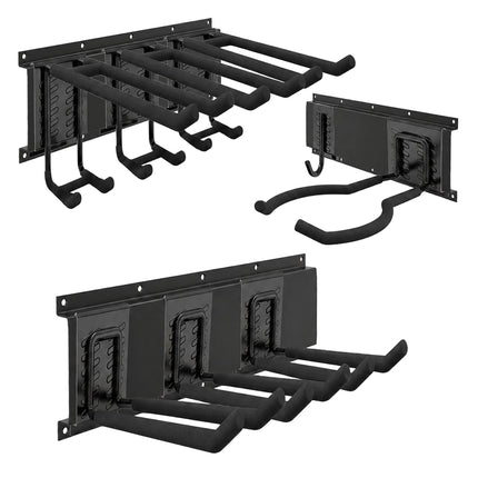 8-Piece Black Wall Hook Set for Garage Organization