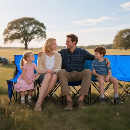 8-Seat Portable Folding Bench with Backrest, Carry Bag