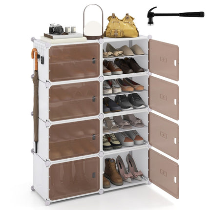 8-Tier Shoe Rack with Adjustable Shelves for 32 Pairs