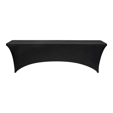 8ft Fitted Stretch Tablecloths, Black Spandex 6-Pack