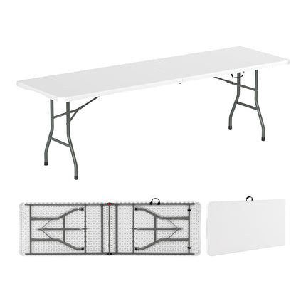 8 ft Folding Table with HDPE Top, 350 lbs Capacity