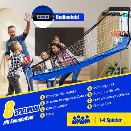 8 in 1 Basketball Machine with 4 Balls & Air Pump & 8 Game Modes Arcade Basketball Games Green