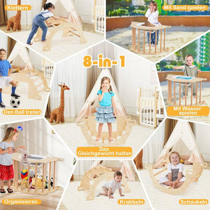 8-in-1 Climbing Arch with Storage Box, 80 x 47 x 41 cm