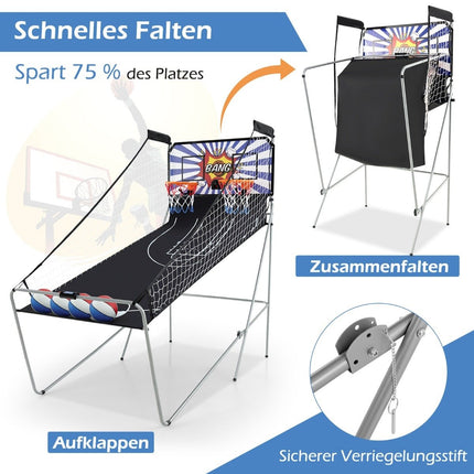 8-in-1 Foldable Electronic Basketball Arcade Game