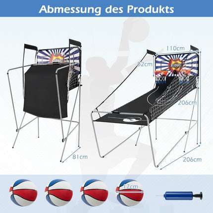 8-in-1 Foldable Electronic Basketball Arcade Game