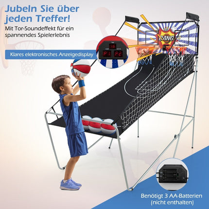 8-in-1 Foldable Electronic Basketball Arcade Game