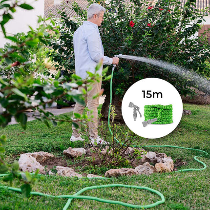 8-in-1 High Pressure Water Gun with Tank InnovaGoods, 15 m Extendable Hose