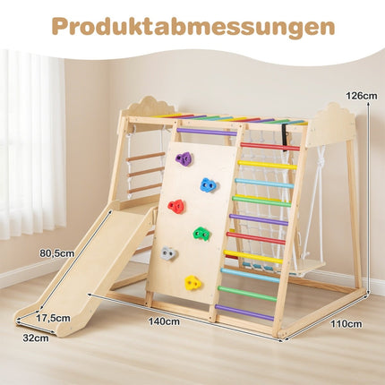 8-in-1 Montessori Climbing Set with Slide & Swing