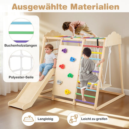 8-in-1 Montessori Climbing Set with Slide & Swing