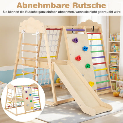 8-in-1 Montessori Climbing Set with Slide & Swing