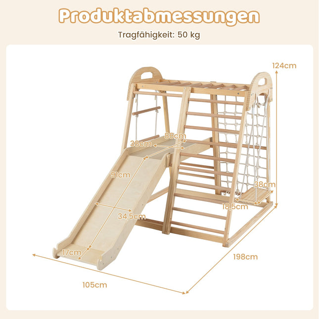 8-in-1 Wooden Montessori Climbing Set for Kids 3-5