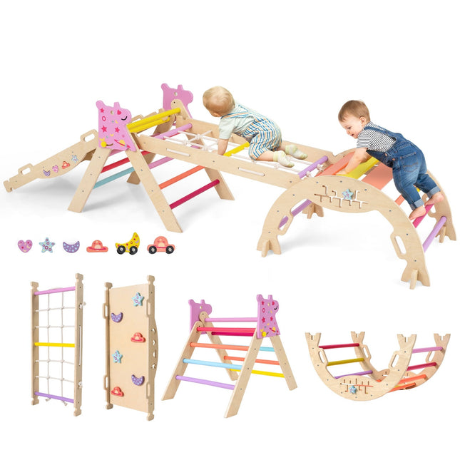 8-in-1 Wooden Montessori Climbing Set for Kids