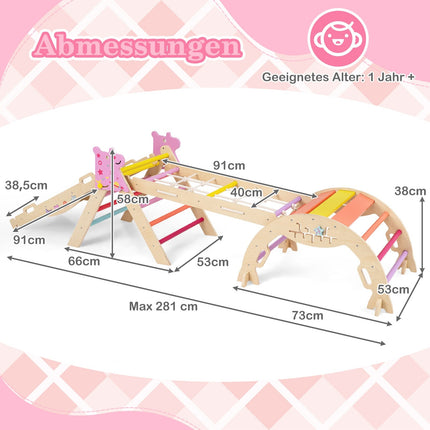 8-in-1 Wooden Montessori Climbing Set for Kids