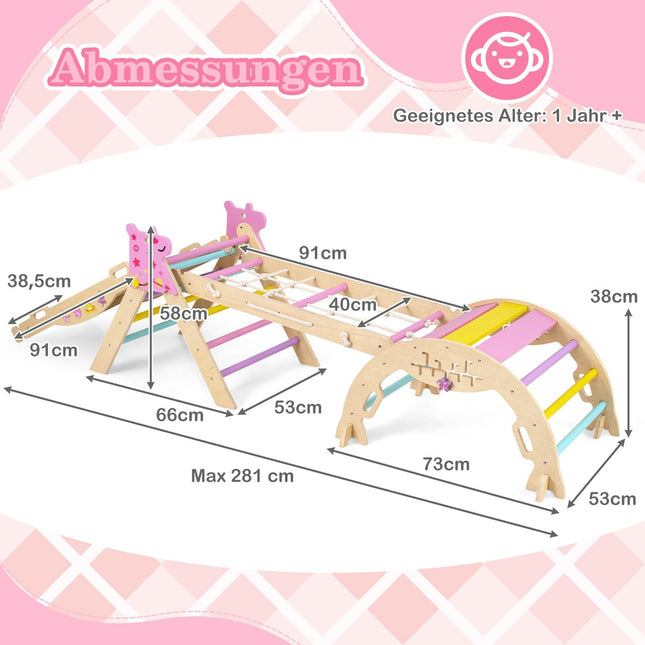 8-in-1 Wooden Montessori Climbing Set for Kids