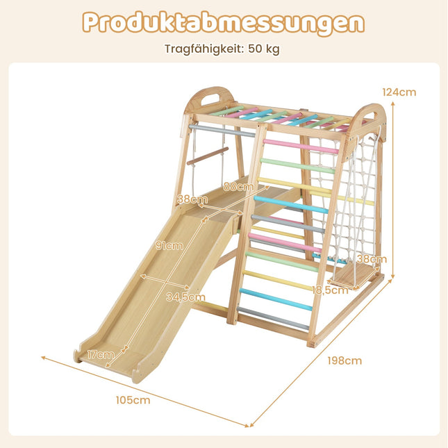 8-in-1 Wooden Montessori Climbing Set for Kids