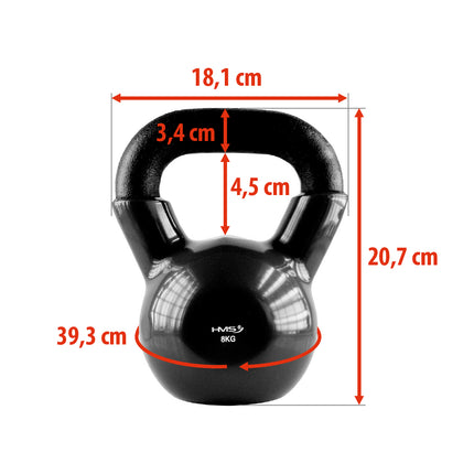 8 kg Cast Iron Kettlebell – Black