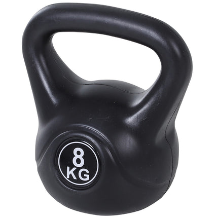 8 kg Kettlebell, Sand-Filled, Black, Beginner-Friendly