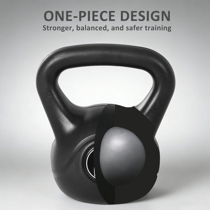 8 kg Kettlebell, Sand-Filled, Black, Beginner-Friendly