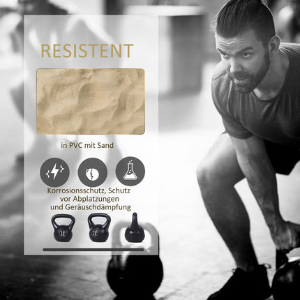 8 kg Kettlebell, Sand-Filled, Black, Beginner-Friendly