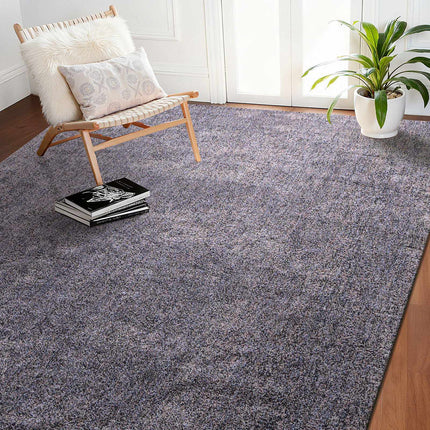 8x10 Plush Area Rug, Non-Slip, Blue-Gray Shag
