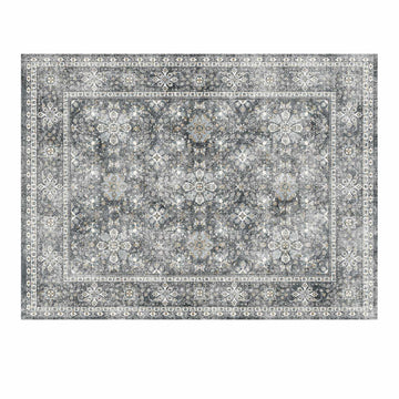 8x10 Washable Vintage Area Rug, Non-Slip, Gray