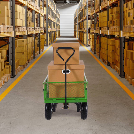 900 lb Steel Garden Cart, 10 in Tires, Removable Sides