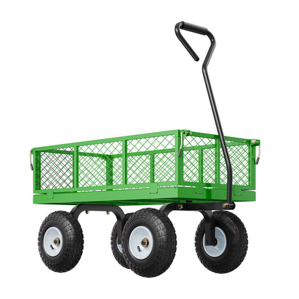 900 lb Steel Garden Cart, 10 in Tires, Removable Sides