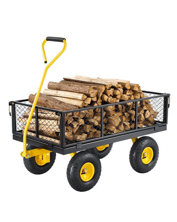 900 lb Steel Garden Cart with 10 in Tires, Flatbed