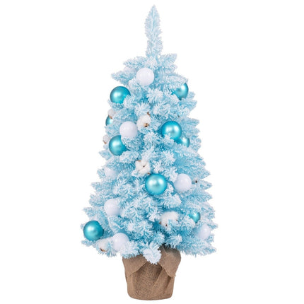 90cm Mini Artificial Christmas Tree with Snow &amp; Cement base Christmas tree Chirstbaum Blue