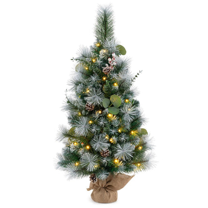 90 cm Pre-Lit Artificial Christmas Tree with Timer