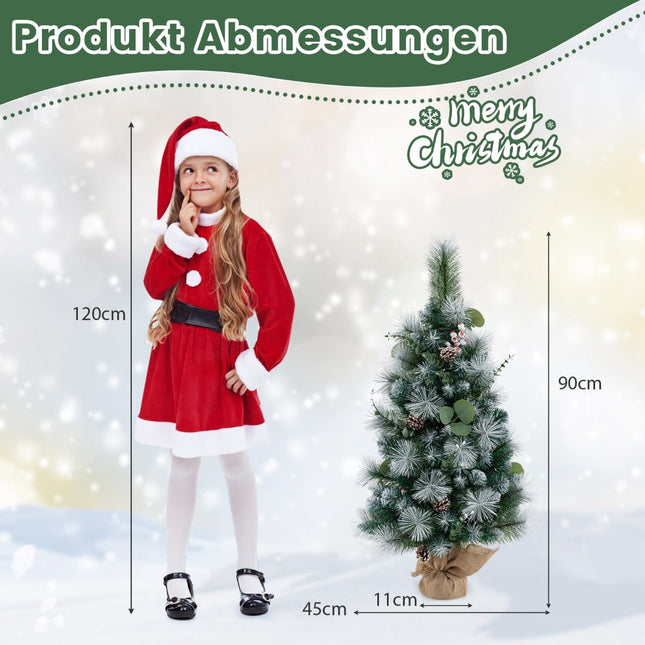 90 cm Pre-Lit Artificial Christmas Tree with Timer