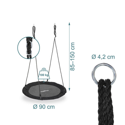90 cm Round Nest Swing – Soft, Foam-Padded Frame