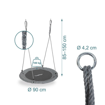 90 cm Round Nest Swing for Kids and Adults