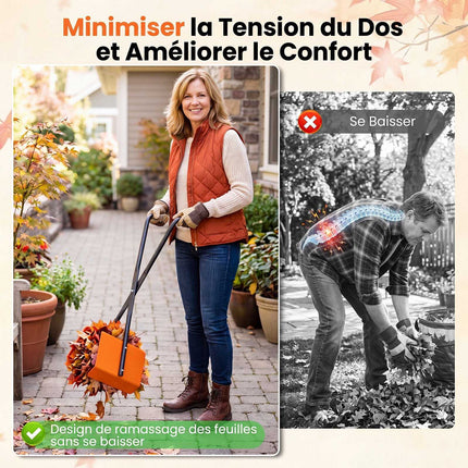 92 cm Leaf Grabber with Non-Slip Handle, Metal Frame